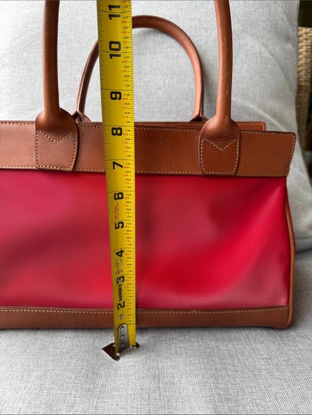 Calvin Klein Red and Brown Satchel Tote